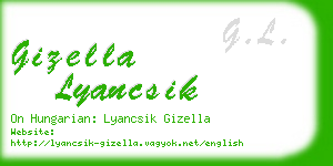 gizella lyancsik business card